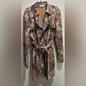Solitaire Multicolor Paisley Trench Coat